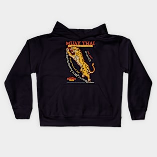 Vintage Tiger Muay Thai Tattoo Kids Hoodie